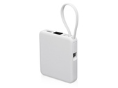 Внешний аккумулятор со встроенным кабелем USB-C «Дэнси», 5000 мАч, белый